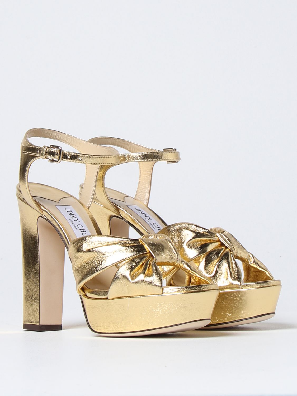 GIÀY JIMMY CHOO Gold heeled sandals shoes
