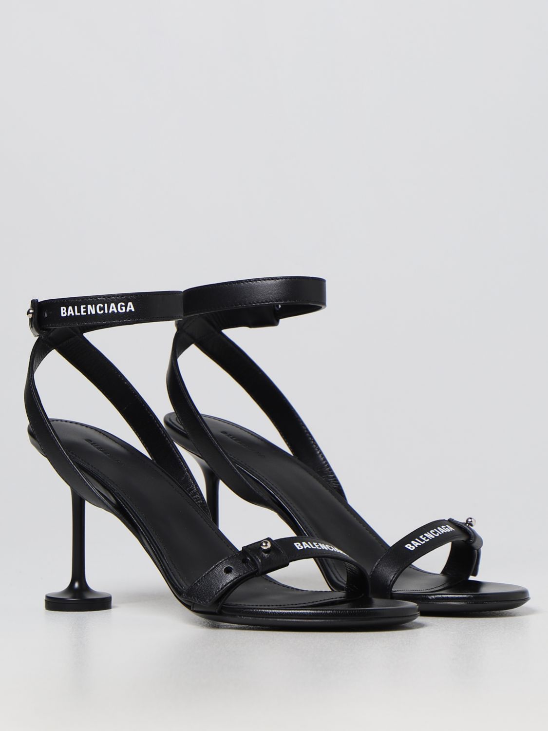 GIÀY BALENCIAGA Black Afterhour leather sandals shoes