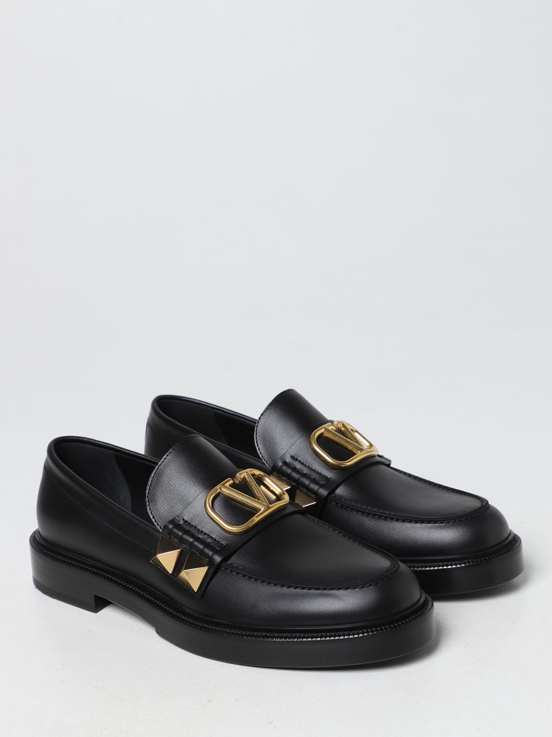 GIÀY VALENTINO GARAVANI Black leather loafers