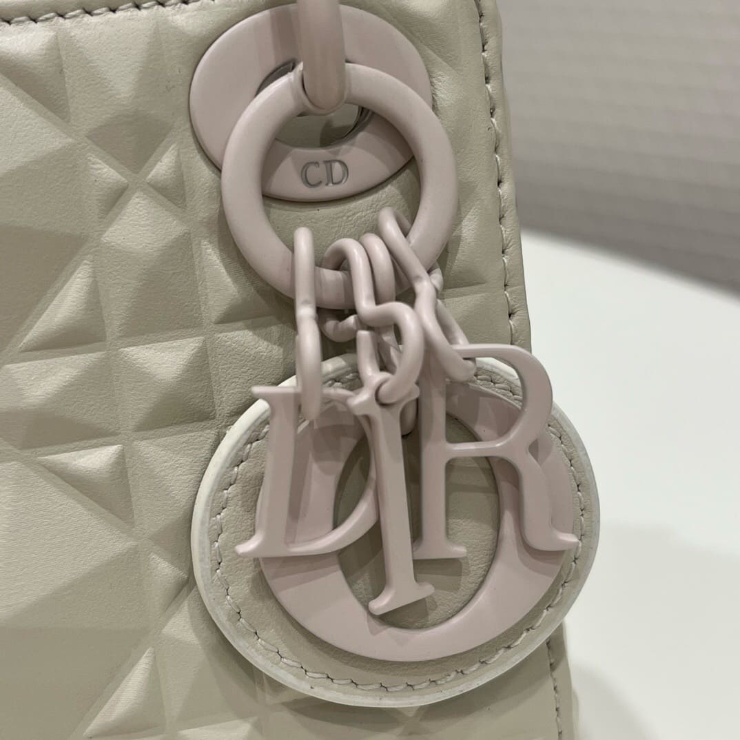 TÚI CHRISTIAN DIOR Micro Lady Dior my Abcdior Bag White Cannage Calfskin with Diamond Motif Top Quality