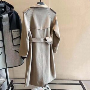 ÁO Celine Women Trench Coat in Wool and Cotton-Brown