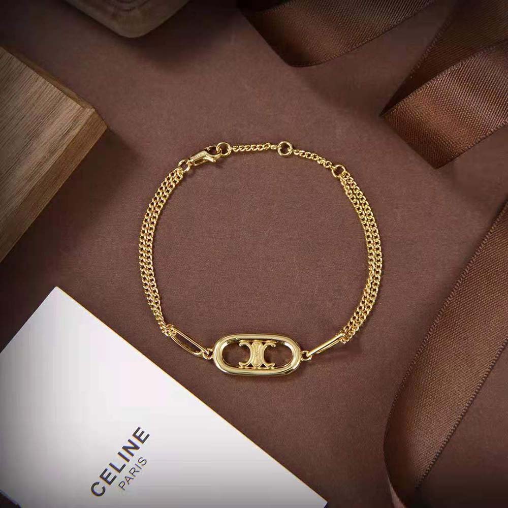 DÂY Celine Women Maillon Triomphe Bracelet in Brass with Gold Finish