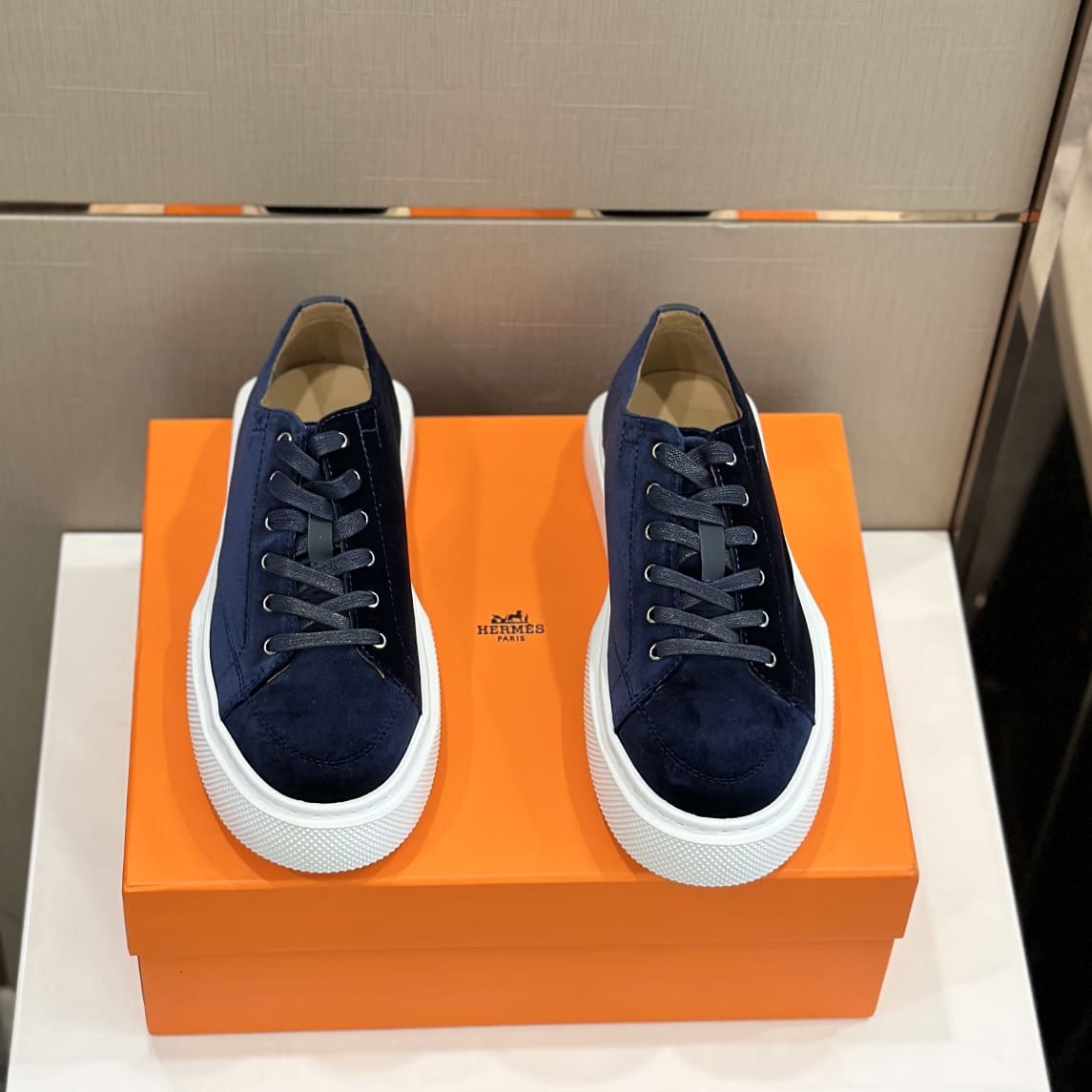 GIÀY HERMES SNEAKER LOW SPORTS SUEDE BLUE