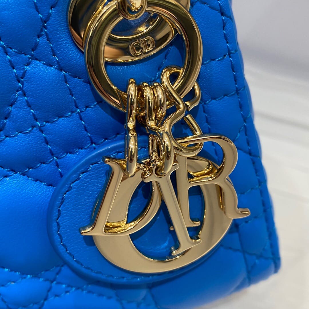 TÚI CHRISTIAN DIOR Women Micro Lady Dior Bag Blue Cannage Lambskin