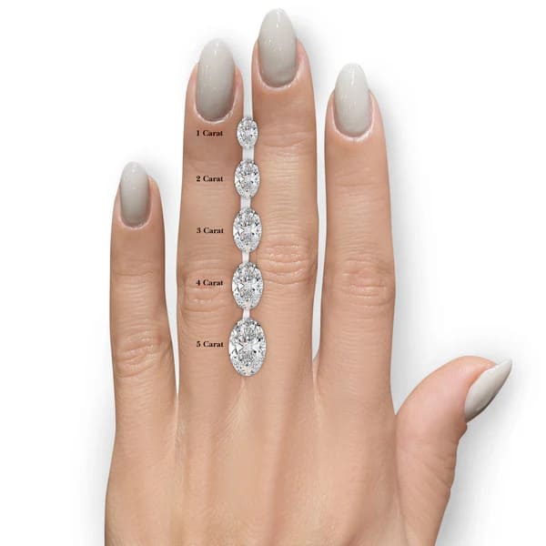 Nhẫn Moissanite và kim cương nhân tạo hình bầu dục vàng gold 18K