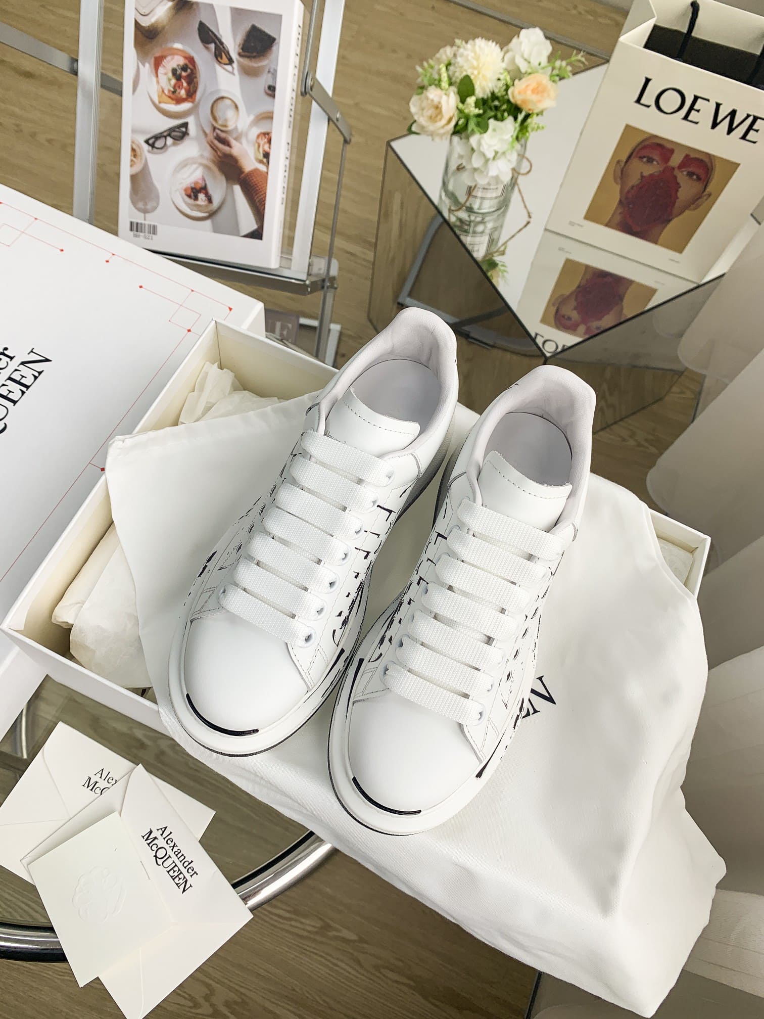 GIÀY ALEXANDER MCQUEEN SNEAKERS SHOES AAA UNISEX NAM VÀ NỮ DA BÊ HẢO HẠNG
