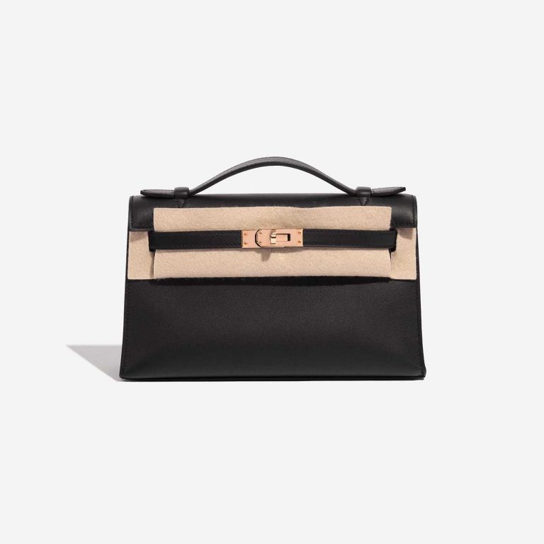TÚI Hermès Kelly Pochette Swift Black Gold Buckle khóa vàng