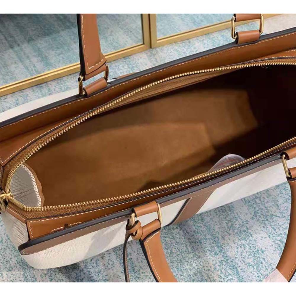 TÚI Celine Women Medium Cabas DE France Bag in Textile and Calfskin