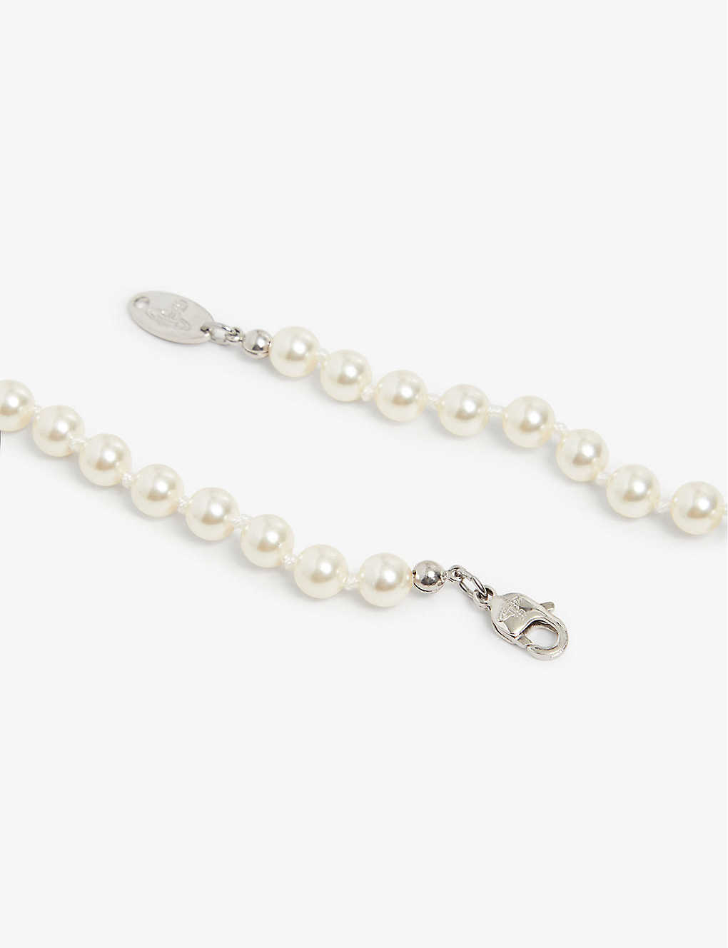 DÂY VIVIENNE WESTWOOD JEWELLERY Mini Bas Relief brass, Swarovski crystal and pearl pendant necklace