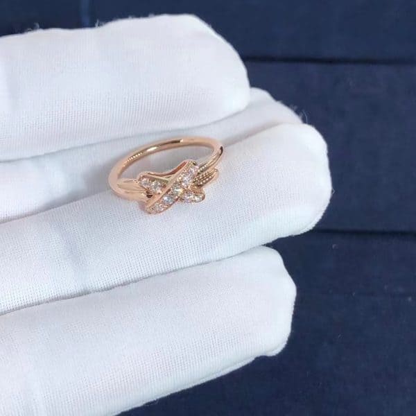 Nhẫn Chaumet Jeux de Liens kim cương vàng hồng 18K