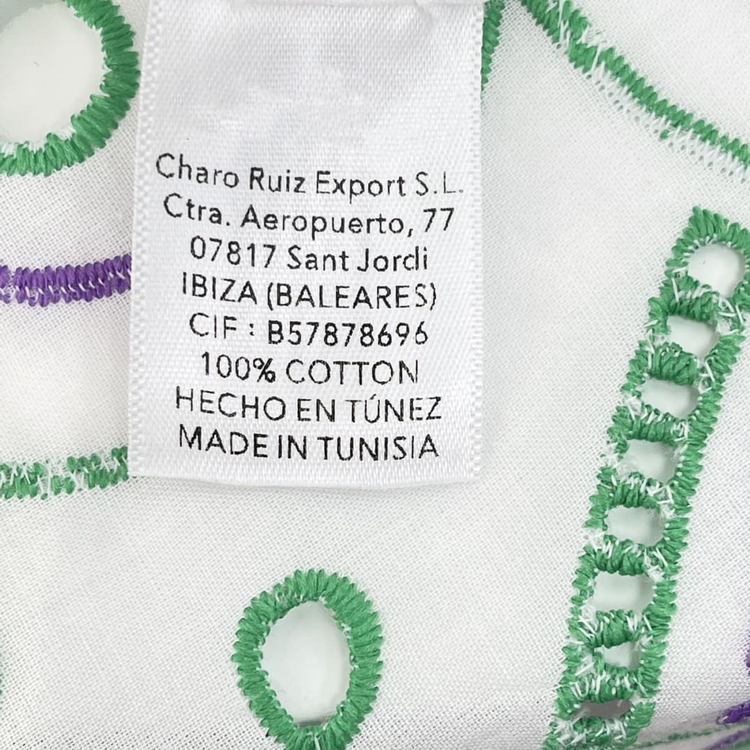 VÁY ZIMMERMANN Green Purple White Hollow Embroidery Irregular Hem Dress High Classy