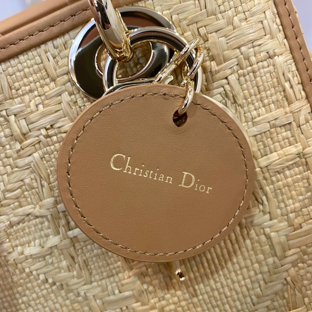 TÚI Dior Women Medium Lady D-Lite Bag Yellow Cannage Embroidery Top Quality