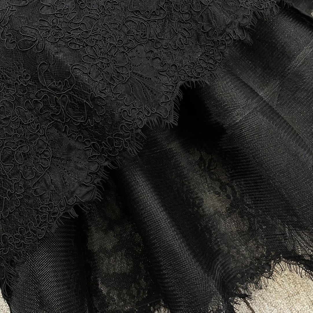VÁY ZIMMERMANN Black Long Sleeve Lace Patchwork Midi Dress For Event High Classy