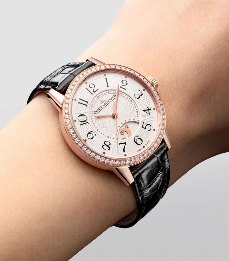 Đồng hồ JAEGER-LECOULTRE Medium Rose Gold and Diamond Rendez-Vous Night & Day 34mm mặt số màu xanh