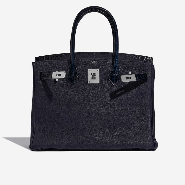 TÚI Hermès Birkin Touch 30 Togo Niloticus Crocodile Shiny Blue Nuit Blue Baltique