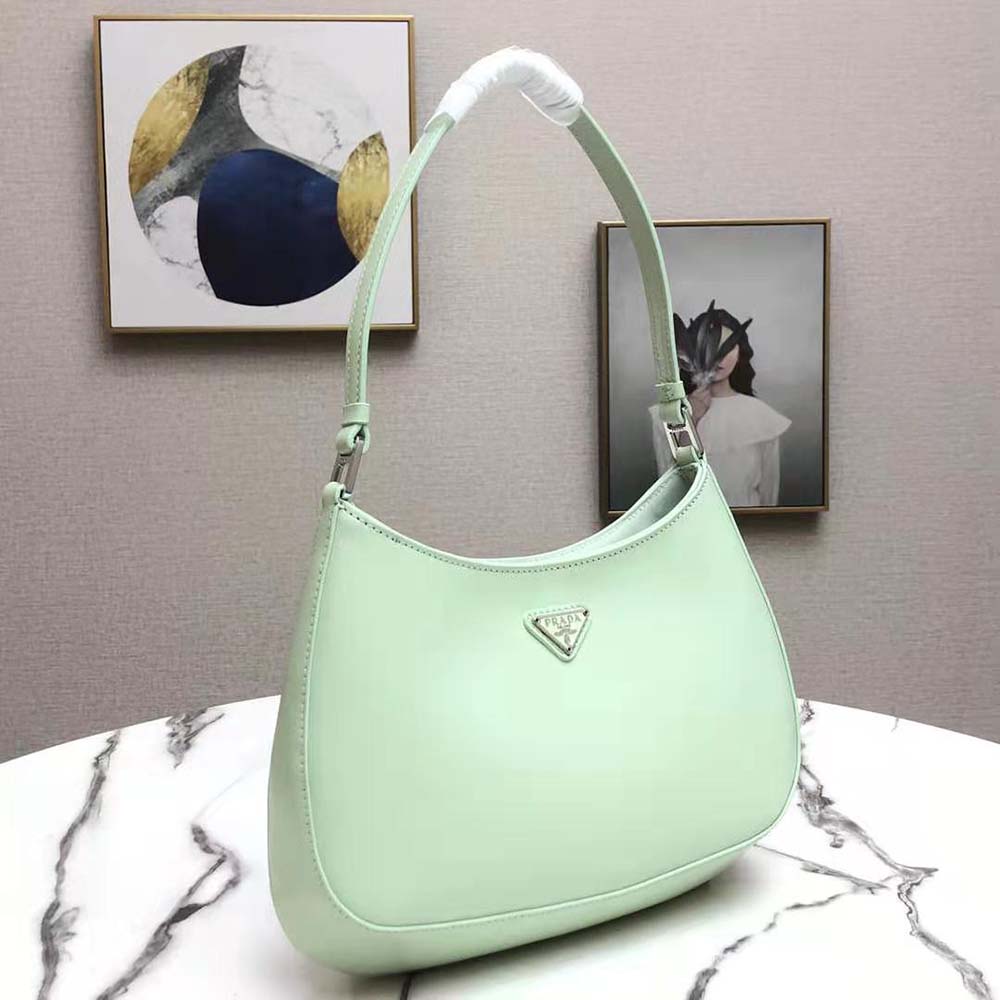 TÚI Prada Cleo Brushed Leather Shoulder Bag-Lime