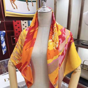 KHĂN Dior Women D-Wood Square Scarf Multicolor Silk Twill-Blue