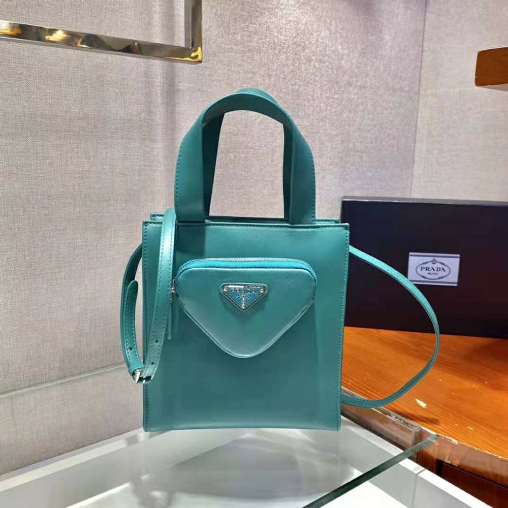 TÚI PRADA Nappa Leather Tote Bag-Lime