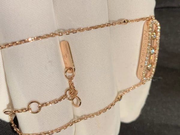 Vòng tay Messika Baby Move Diamond Pavé vàng hồng 18K