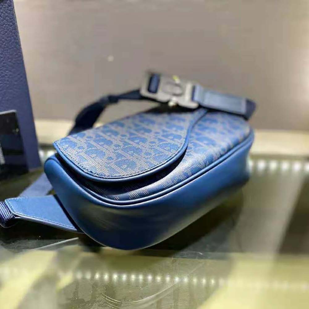 TÚI Dior World Tour Saddle Belt Bag Dior Oblique Galaxy Leather-Navy
