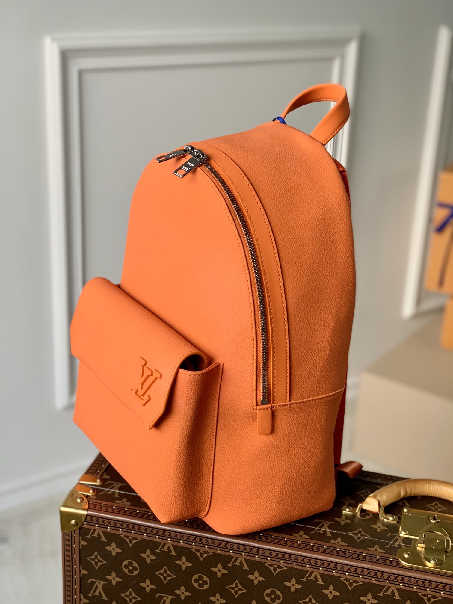 BALO LOUIS VUITTON AEROGRAM Leather Backpack-Orange