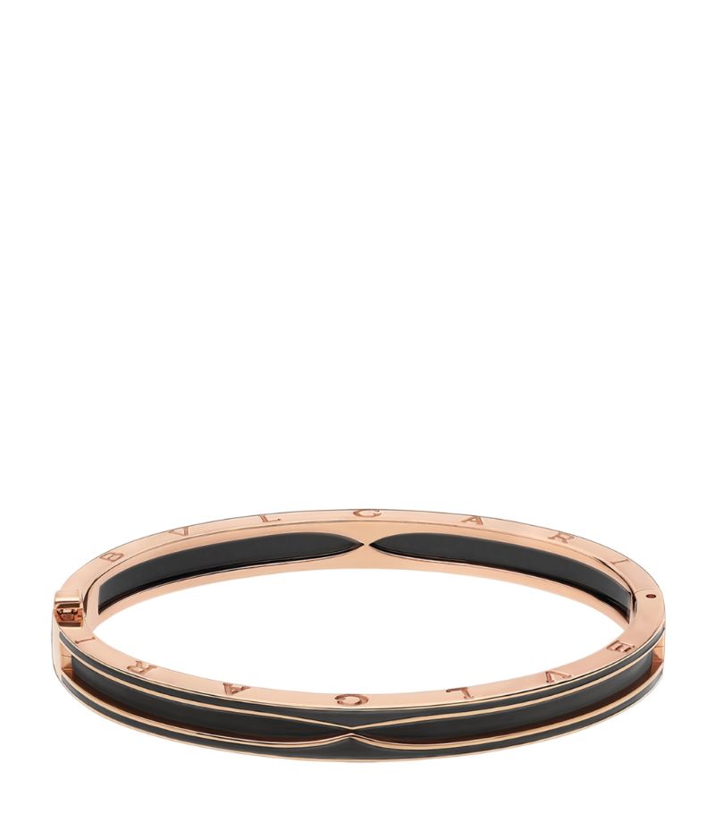 Vòng tay BVLGARI Rose Gold And Ceramic B.Zero1 Bangle vàng hồng 18K