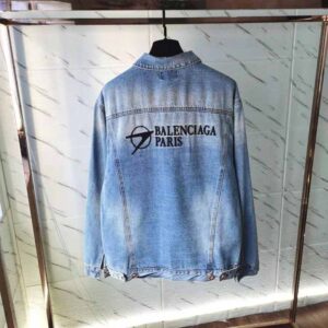 ÁO Balenciaga Women Corporate Large Fit Jacket in Indigo