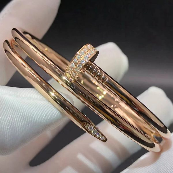 Vòng tay Cartier Juste Un Clou kim cương vàng hồng 18K