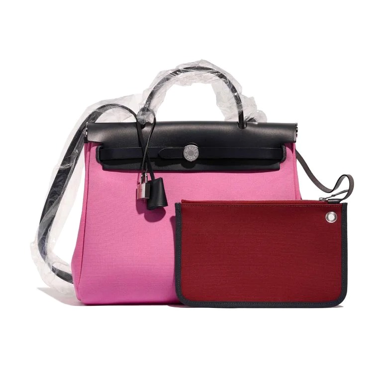 TÚI Hermès Herbag 31 Vache Hunter Toile Bubblegum Rubis Blue Indigo