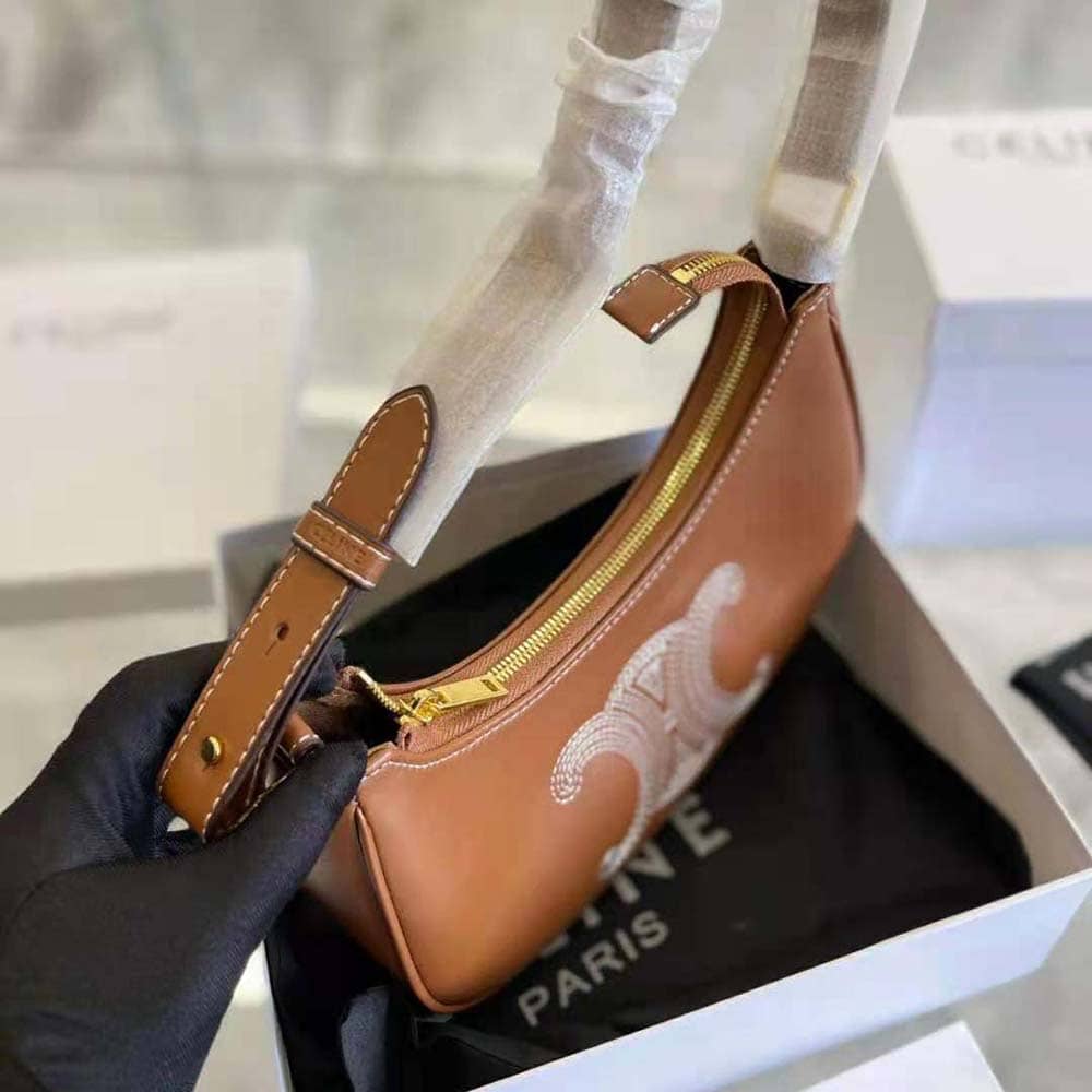 TÚI Celine Women Ava Bag in Smooth Calfskin with Triomphe Embroidery