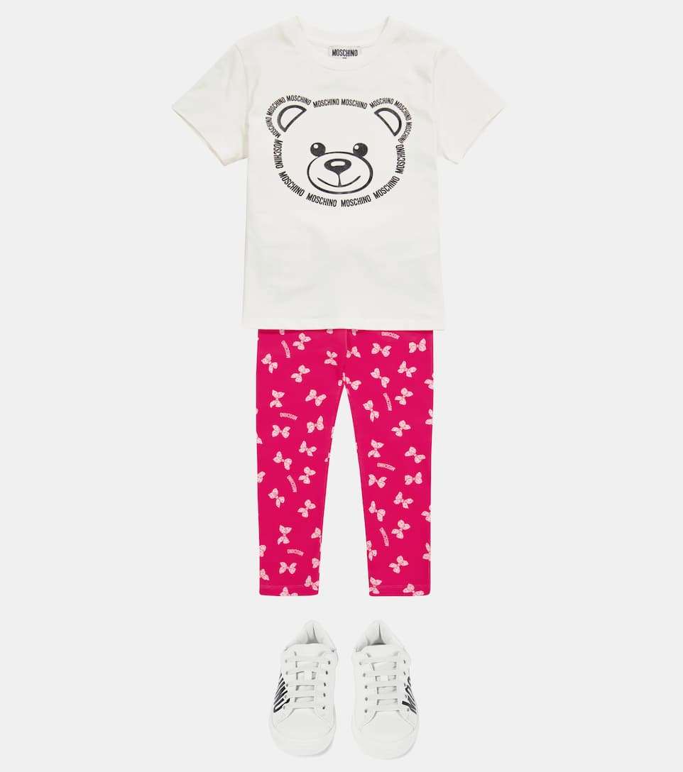 GIÀY MOSCHINO KIDS Logo leather sneakers