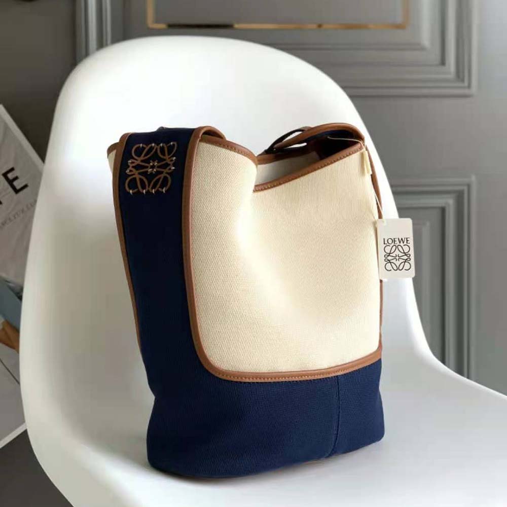 TÚI Loewe Hobo Bag in Canvas and Calfskin