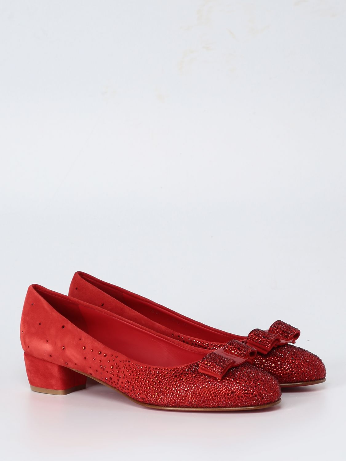 GIÀY SALVATORE FERRAGAMO Red pumps suede shoes