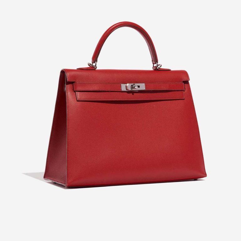 TÚI Hermès Kelly 35 Epsom Rouge Casaque Silver Buckle khóa trắng