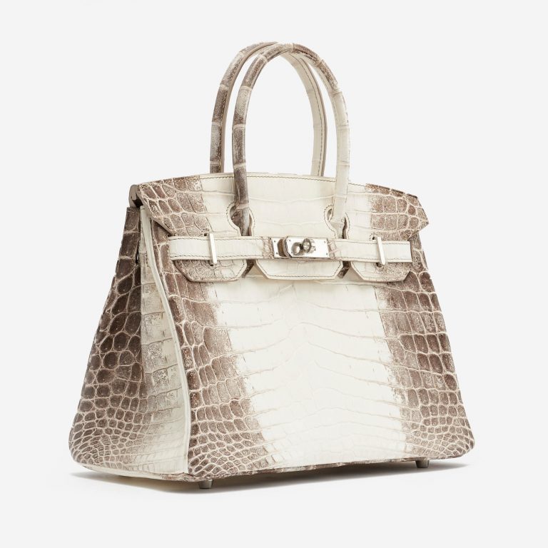 TÚI Hermès Birkin 30 Niloticus Himalaya Blanc da cá sấu bạch tạng Himalayan Silver Buckle khóa trắng