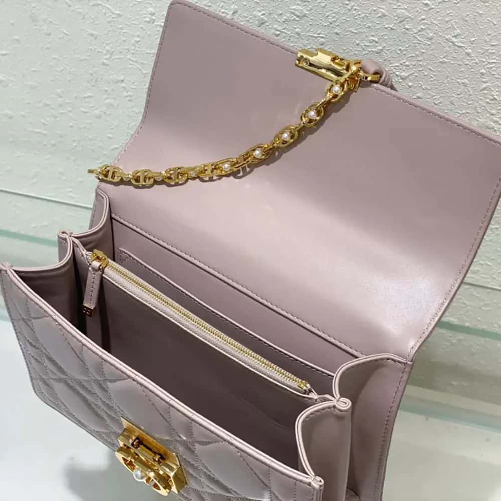 TÚI Dior Ange Bag Trench Beige Macrocannage Lambskin cho nữ cỡ trung