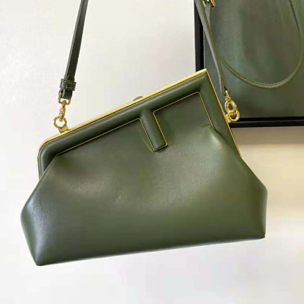 TÚI Fendi Women First Small Dark Green Leather Bag