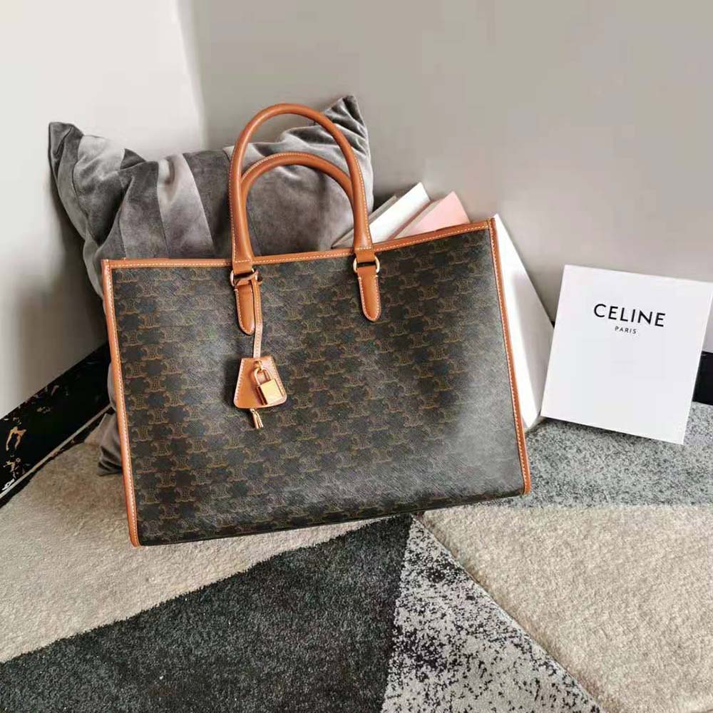 TÚI Celine Horizontal Cabas in Triomphe Canvas and Calfskin