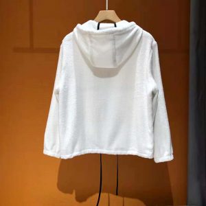 ÁO Prada Women Terry Cloth Hoodie-White