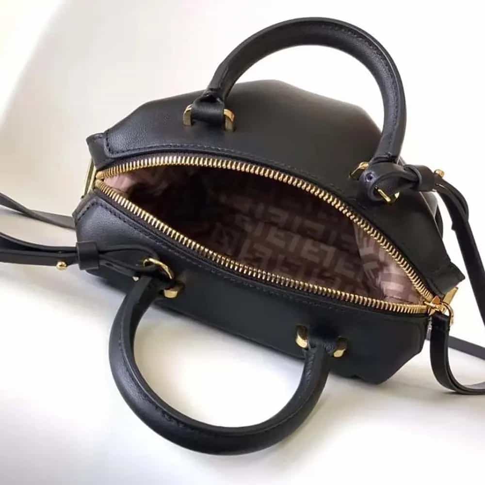 TÚI Fendi Women Nappa FF Mini Cube-Đen da cừu