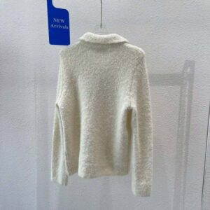 ÁO Dior Women Fleece Blouson Ecru Technical Wool and Cashmere Knit