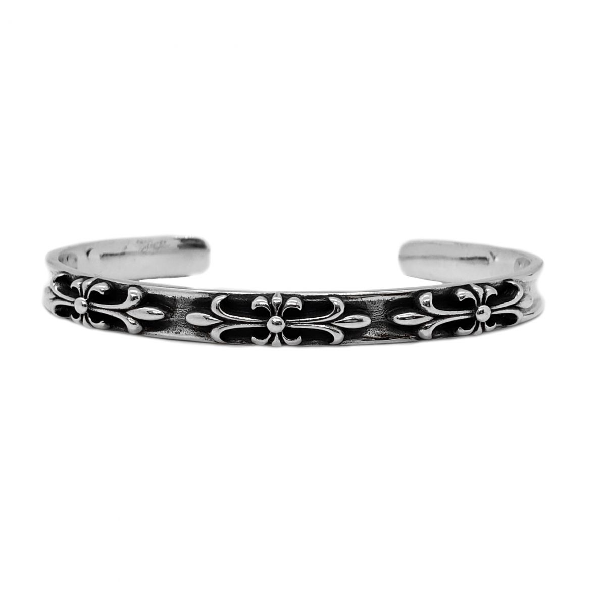 Vòng tay bạc Italia 925 CHROME HEART FLOWER
