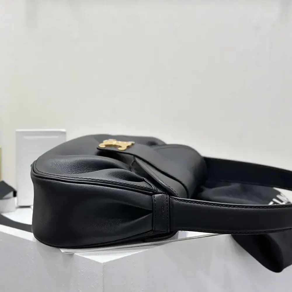 TÚI CELINE Women Women Medium Polly Bag in Black Calfskin