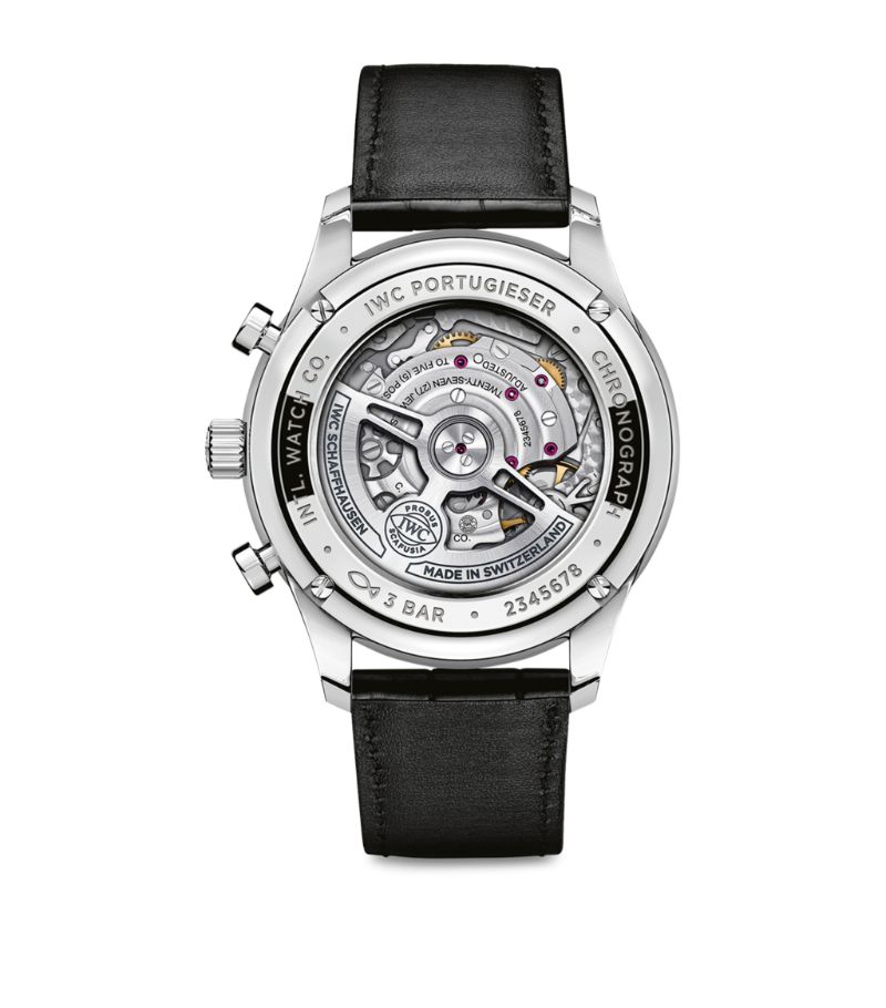 Đồng hồ IWC Stainless Steel Portugieser Chronograph mặt số màu xanh dương