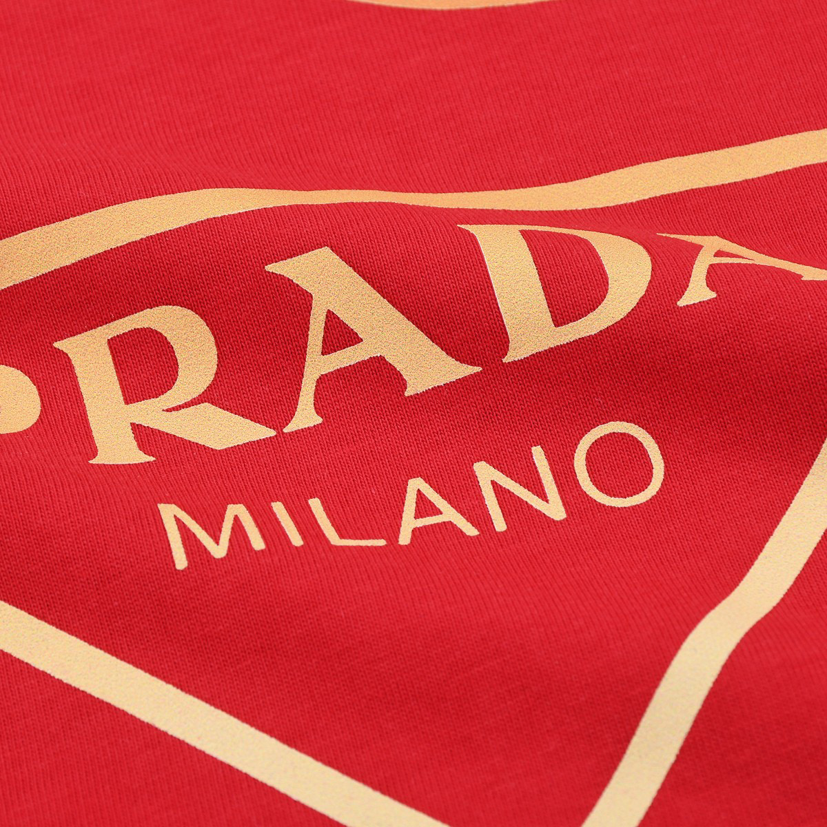 ÁO PRADA MILANO print cotton jersey T-shirt