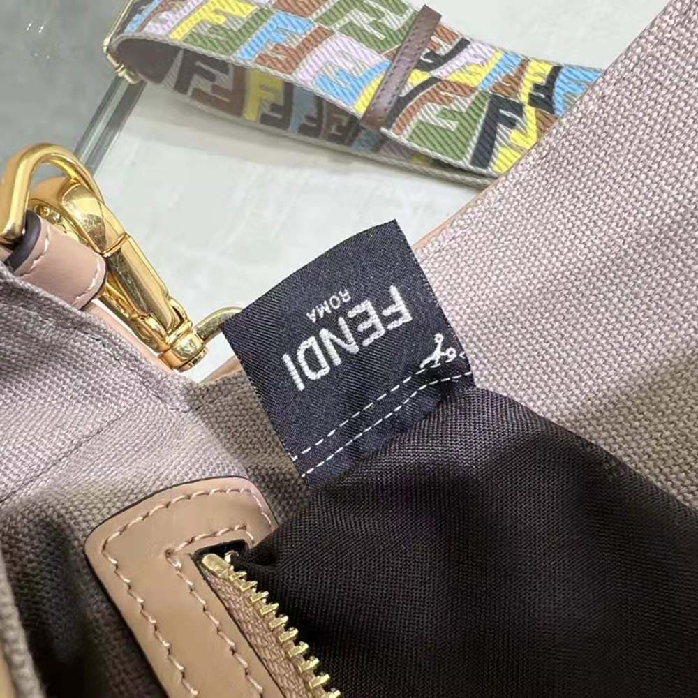 TÚI FENDI Women Iconic Medium Baguette Gray FF Canvas Bag