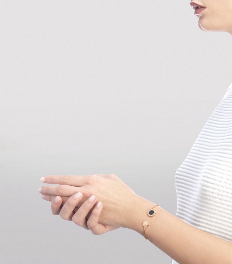 Vòng tay BVLGARI Rose Gold, Diamond and Onyx BVLGARI BVLGARI Flip Bracelet vàng hồng 18K