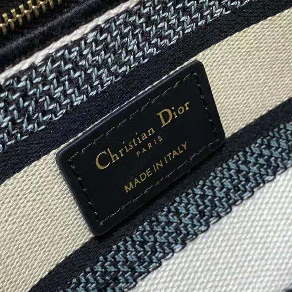 TÚI Dior Women Medium Lady D-lite Bag White Multicolor Étoile de Voyage Embroidery
