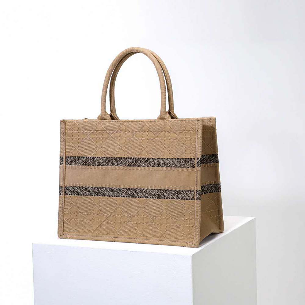 TÚI Dior Women Medium Dior Book Tote Natural Cannage Raffia