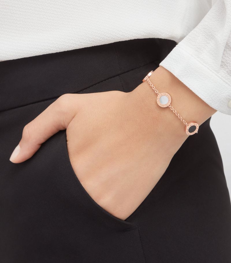 Vòng tay BVLGARI Rose Gold, Mother-of-Pearl and Onyx  vàng hồng 18K